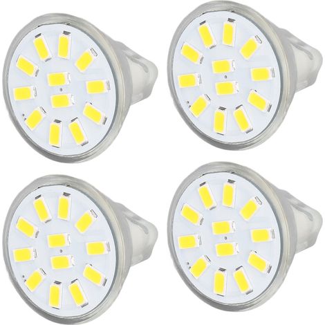 4er-Set MR11 LED-Spotlampen mit Doppelnadelsockel, 360°-Wärmeableitung, 3 W, 12 LEDs, warmweiß (1/5)