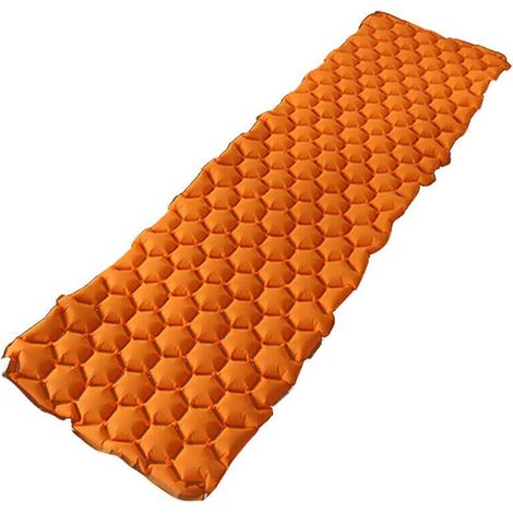 Ultralight Camping Inflatable Sleeping Pad Sun Protection Portable Waterproof Heat Insulation Mattress 190/60cm TPU/Nylon Material Orange
