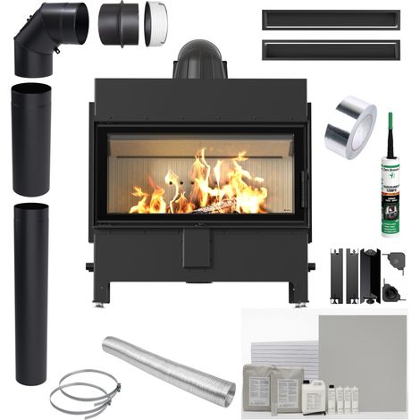 KRATKI LUCY 16kW Ø200 Kamineinsatz mit Einbausatz und Rekuperation (1/5)