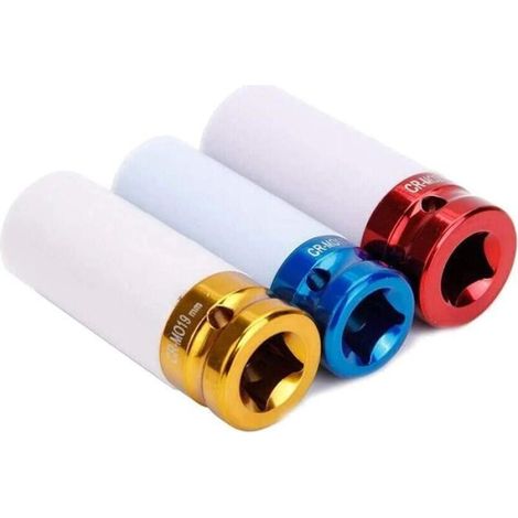Manchons de protection contre les chocs - Jeu de 3 pièces - 17 mm/19 mm/21 mm - Acier au chrome-vanadium - Résistants aux rayures (1/4)