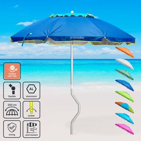 Sombrilla GiraFacile Afrodite de 200 cm protección UV y Estructura de Aluminio - Azul Marino