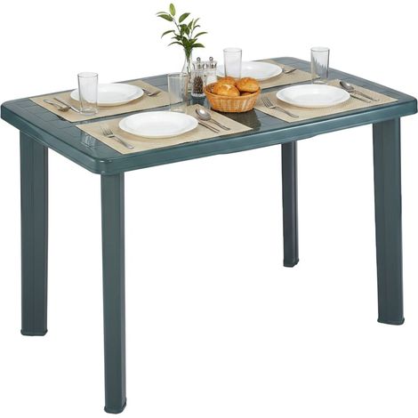 Dmora - Tavolo da esterno 0, Tavolo componibile da pranzo, Tavolo da giardino multiuso, 100% Made in Italy, Cm 101x68h72, Verde