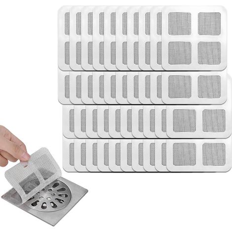 Filtro per capelli monouso per scarico doccia, adesivo per scarico a pavimento doccia, griglia filtrante monouso per bagno, cucina, vasca da bagno, lavandino, lavanderia, filtro per capelli per sifone (1/5)