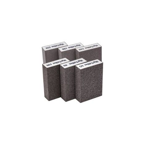 6pcs Éponge de ponçage, Cale a poncer kit Polissage Grain 60/80/100/120/180/220 spécifications lavables et réutilisables