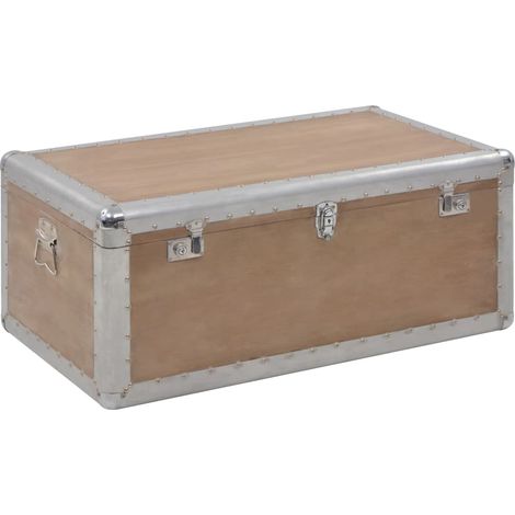 Baule Portaoggetti in Massello di Abete 91x52x40cm Marrone vidaXL