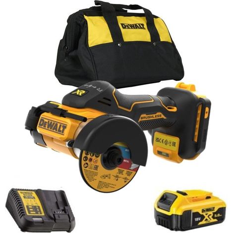 Dewalt DCS438P1-QW Coupeuse mulÂti-maÂtéÂriaux Ø 76mm 18V + 1 X 5.0Ah Batterie + chargeur en sac de transport (1/2)