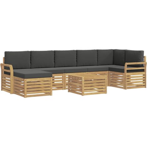 Conjunto de sofás de exterior 8 uds. Blanco y Antracita vidaXL (1/5)