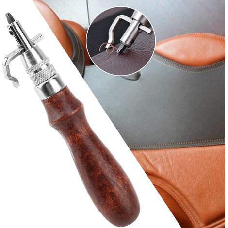 Kit Complet 5 en 1 pour Travail du Cuir avec Outils de Maroquinerie et Rainureuse (1/5)