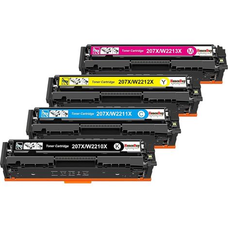 Lot de cartouches de rechange avec puce 207X 207A MFP M283fdw pour HP 207X 207A Color LaserJet Pro M283fdn M283 M282nw M282 M255dw M255, noir, cyan, jaune, magenta, W2210X, W2210A, W2211X