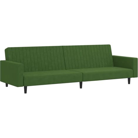 Divano Letto a 2 Posti Verde Scuro in Velluto vidaXL (1/5)