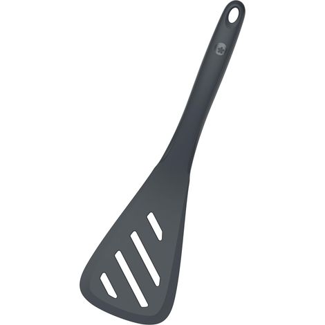 Spatule fendue design L Silicone et sans BPA Résistant à la chaleur Passe au lave-vaisselle 30 cm Couleur : anthracite (1/4)