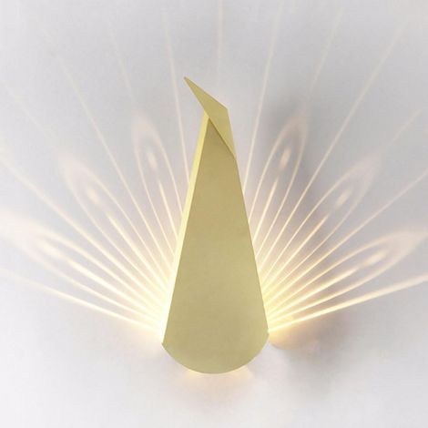 Schwarze LED-Wandleuchte mit Lichteffekt, modernes dekoratives Nachtlicht aus Metall, Gold