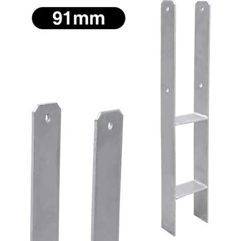 SWANEW 6x supporto per palo Ancoraggio per palo H pergola piede per palo supporto per recinzione Ancoraggio 91 mm (1/5)