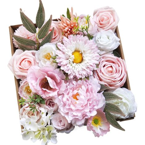 Fleur artificielle-Soie artificielle-Décoration DIY-Rose champagne et rouge
-Boîte cadeau (1/5)