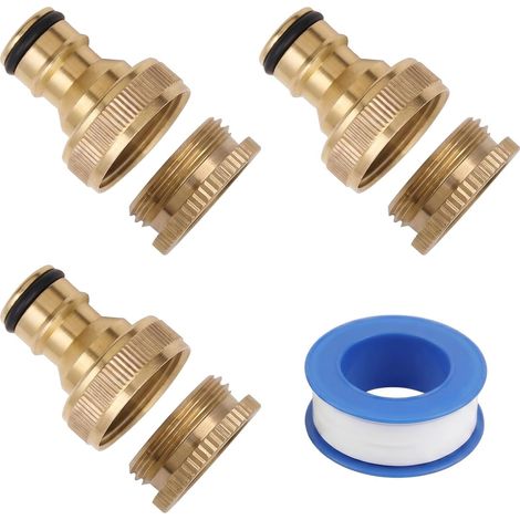 4 Pièces Raccords Rapides en Laiton 3/4" et 1/2", 2 en 1 (1/5)