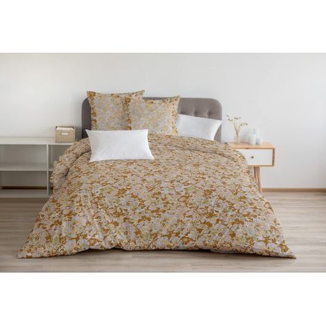 Housse de Couette 3 Pièces 100% Coton 57 Fils 2 Personnes 220x240 cm Camouflage Ocre HP62662 (1/4)