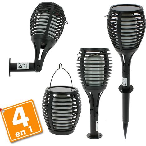 Lámpara LED solar V-TAC con efecto llama, 0,45 W, multiusos, blanco cálido, IP44 (1/4)