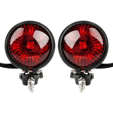 feux arrière stop LED rouges 12 V noirs style café racer pour moto. (1/3)
