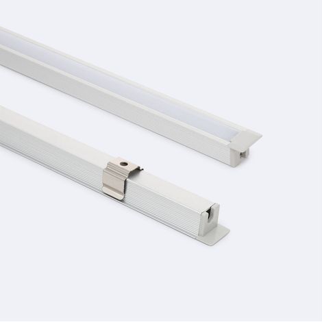 Profilo in Alluminio Angolo 30º da Incasso 2m per Striscia LED fino a 6 mm Bianco traslucido Alluminio 2 m (1/4)