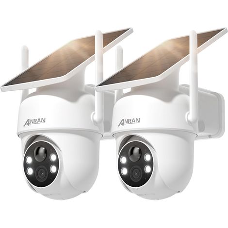 5MP Caméra Surveillance WiFi Extérieure sans Fil, Panneau Solaire Intégré, IP sur Batterie, Vision Nocturne Couleur, Détection Humaine PIR, Audio Bidirectionnel, Sirène d'alarme, (1/5)