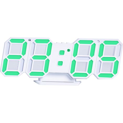 Réveil numérique élégant et intelligent, horloge murale électronique, affichage de l'heure 12h/24h, veilleuse, luminosité réglable, horloge numérique 3D, idéal pour la chambre ou le bureau. (1/5)