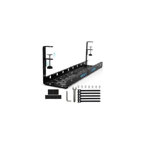 Gestion de câbles bureau sans perçage – Passe-câbles rétractable 30,5 à 55 cm – Acier au carbone – Installation facile sans outils (1/5)