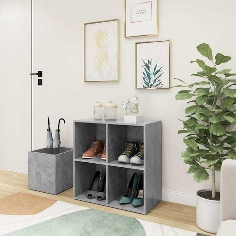 Meuble à Chaussures Étagère à Chaussures - entrée Gris béton 105x35,5x70 cm Aggloméré BV786307 - BonneVie (1/5)