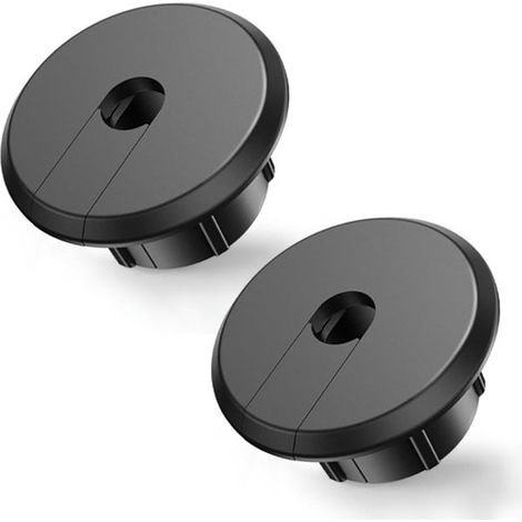 Pasacables de pared para cable adaptador Ethernet de router, juego de pasacables para orificios de 3,5 cm en paredes y muebles (2 piezas), negro (1/5)