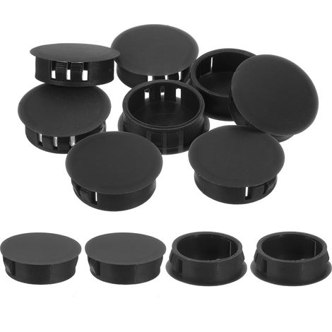 12Pcs Bouchon de Trou en Nylon, 29.5-30mm Diamètre de Trou Bouchon d'étanchéité Rond Souple et Flexible de Verrouillage Bouchons en Caoutchouc pour Bouteille, Tuyaux, Cuisine, Noir (1/5)