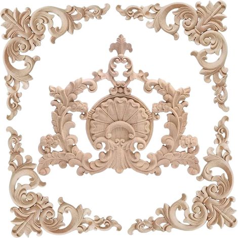 Ensemble de 5 incrustations décoratives en bois polyvalentes pour : (1/5)