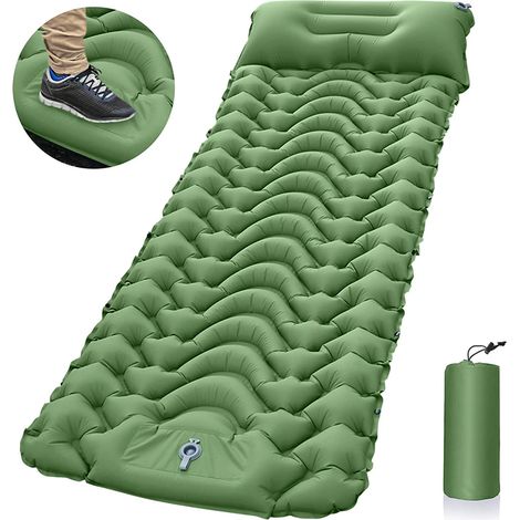 EASYCOMFORT Tapis de Camping ultraléger avec oreiller, matelas gonflable, lit d'extérieur, imperméable, pour randonnée et Trekking (1/5)