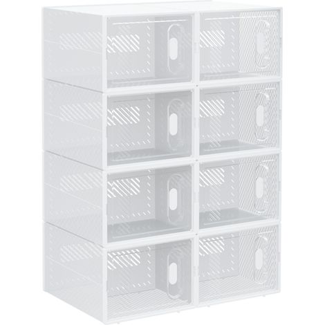 Zapatero modular de plástico transparente con 8 compartimentos 25 x 35 x 19 cm HOMVRA (1/5)
