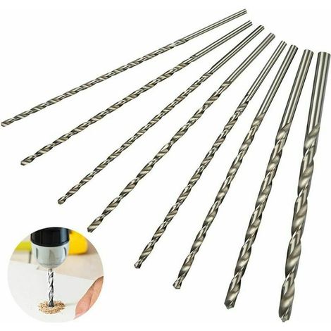 RHG 200mm 8pcs Superma Foret Set Extra Long Haute Vitesse Foret En Acier Tige Droite avec Diamètre 4mm 4.2mm 4.5mm 5mm 5.2mm 6mm 8mm 10mm