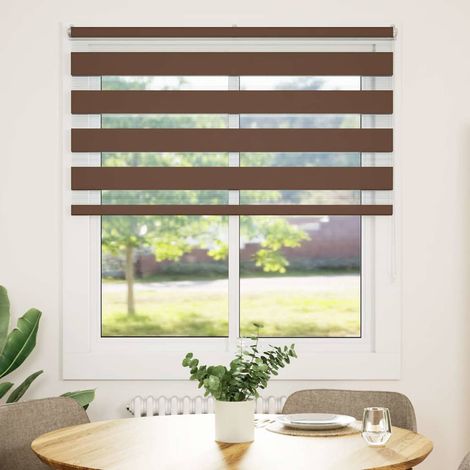 Maison Exclusive - Estor cebra marrón 125x100 cm tejido ancho 120
