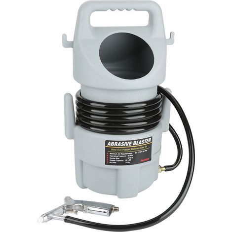 Portable pneumatic sandblasting kit – Gun with 4.5m hose and 23kg hopper – Cleaning of metal and wood surfaces – Heavy-duty use (1/5)