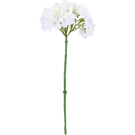Bouquet D Hortensias Artificiels En Soie Sans Feuilles Pour Décoration De Mariage Et Jardin - Blanc - Lot De 1 (1/5)