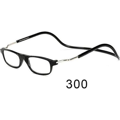 Lunettes de lecture magnétiques flexibles, pliables et réglables, à suspendre autour du cou - correction 300 - Noir (1/3)