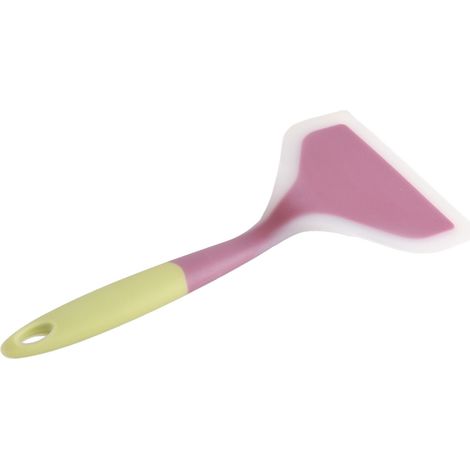 Spatule antiadhésive en silicone, pelle large à retourner pour gâteaux, steaks et pizzas, ustensiles de cuisine (vert) (1/5)