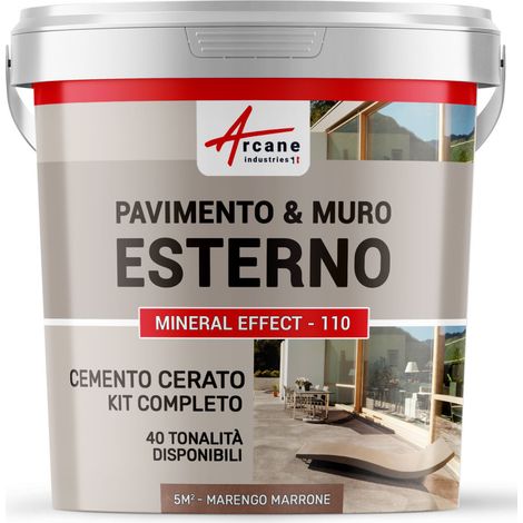 Microcemento per esterni: pavimenti, muri, terrazze, balconi, scale - 5 m² (in 2 strati) Marrone Marengo - ARCANE INDUSTRIES