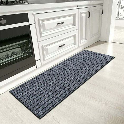 Tapis de cuisine antidérapant – Convient pour la cuisine, la salle à manger et le salon – 50 x 180 cm, 1 feuille gris (1/5)