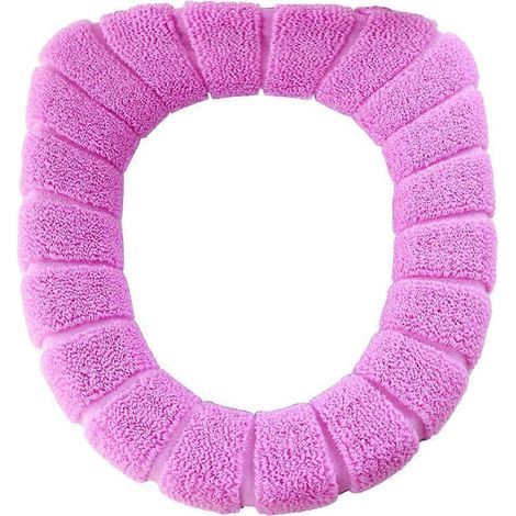 Housse de siège de toilette Closestool lavable, tapis et coussin chauffants (violet)-30.00X30.00X0.50CM-Purple (1/3)