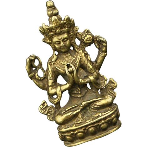 Quan Yin en laiton doré décorative pour bureau au design à