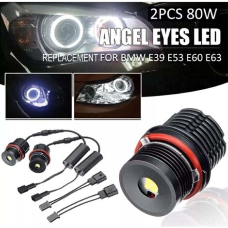 High-power white 6500K 40W/pc LED Angel Eyes Halo ring marker replacement bulb for BMW E39 E53 E60 E63