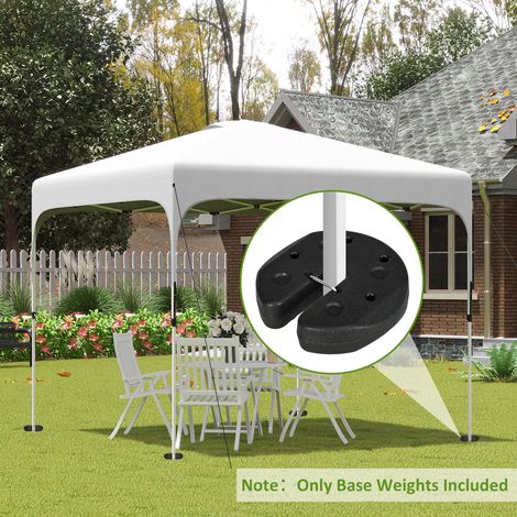 Set di 4 zavorre circolari per gazebo, tendoni e tende con perni di rinforzo e corda di trasporto (HDPE)