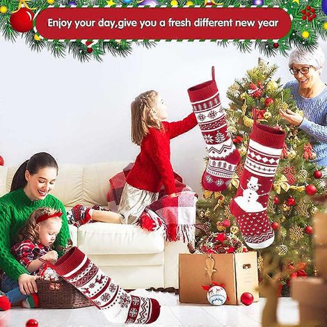 Chaussettes de Noël à suspendre à la cheminée, au sapin de Noël, décorations saisonnières pour sapin de Noël (1/4)
