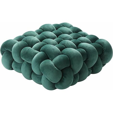 Noeud Oreiller Maison Oreiller Décoration de La Maison Canapé Coussin Salon Chambre Bureau 30 x 30 x 10 CM Vert Foncé (1/5)