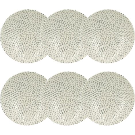 Lot de 6 assiettes creuses en porcelaine 21cm, JASMIN (1/3)
