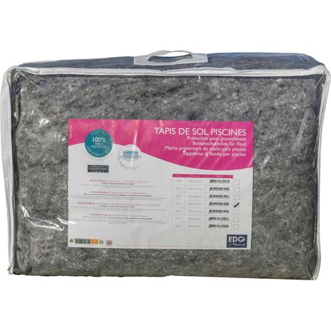 Aqualux – Tapis de sol feutrine piscine 440 x 410 cm 110 g/m² – Protection liner – 100% polyester imputrescible – Installation facile