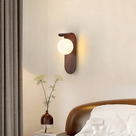 Applique Murale En Bois - Lampe LED Chaude Pour Chambre À Coucher Couloir Et Hall - Installation Facile - 25x13x10 cm - 1 Pièce