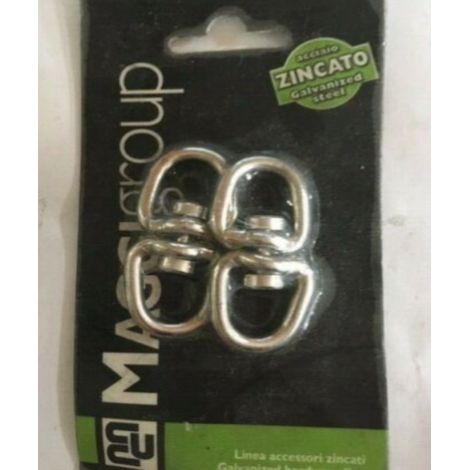 MAGGI GROUP - 2 PEZZI - GIRELLI NICHELATI ZINCATI 4,5MM PER GIUNZIONE CATENE